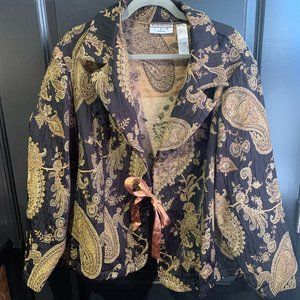 Samantha Lee Black & Gold Plus Tapestry Blazer